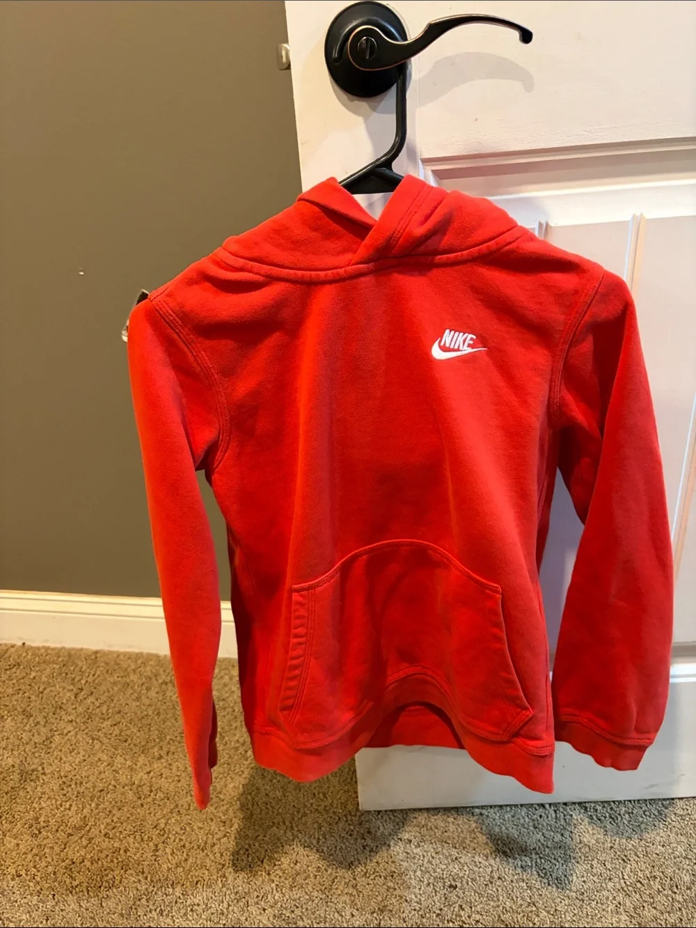 Nike Red Hoodie with White Logo